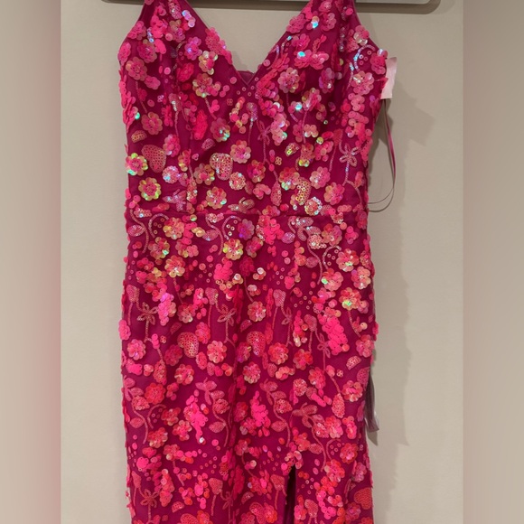 New Dress the Population Anastasia Sequin Floral Cocktail Midi Dress Small - Picture 3 of 7